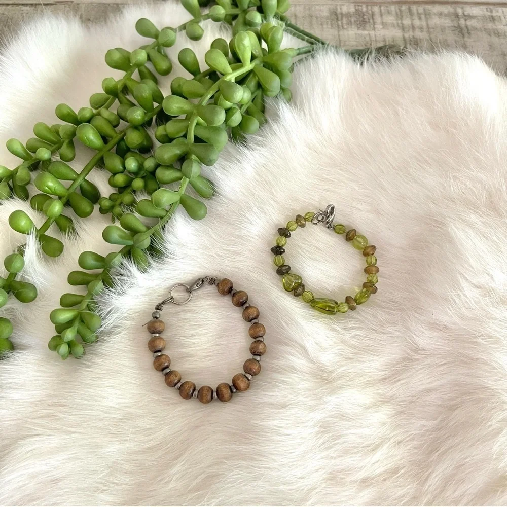 Homemade Beaded Baby Bracelets Bundle of Two